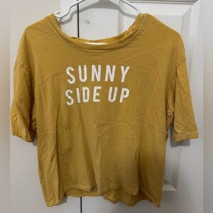 Sundry Mustard Yellow Short Sleeve Sunny Side Up Tee